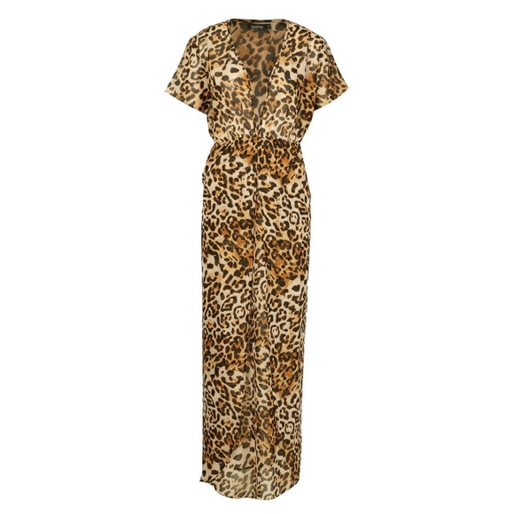 Leopard print maxi beach kaftan - Picture 4 of 6